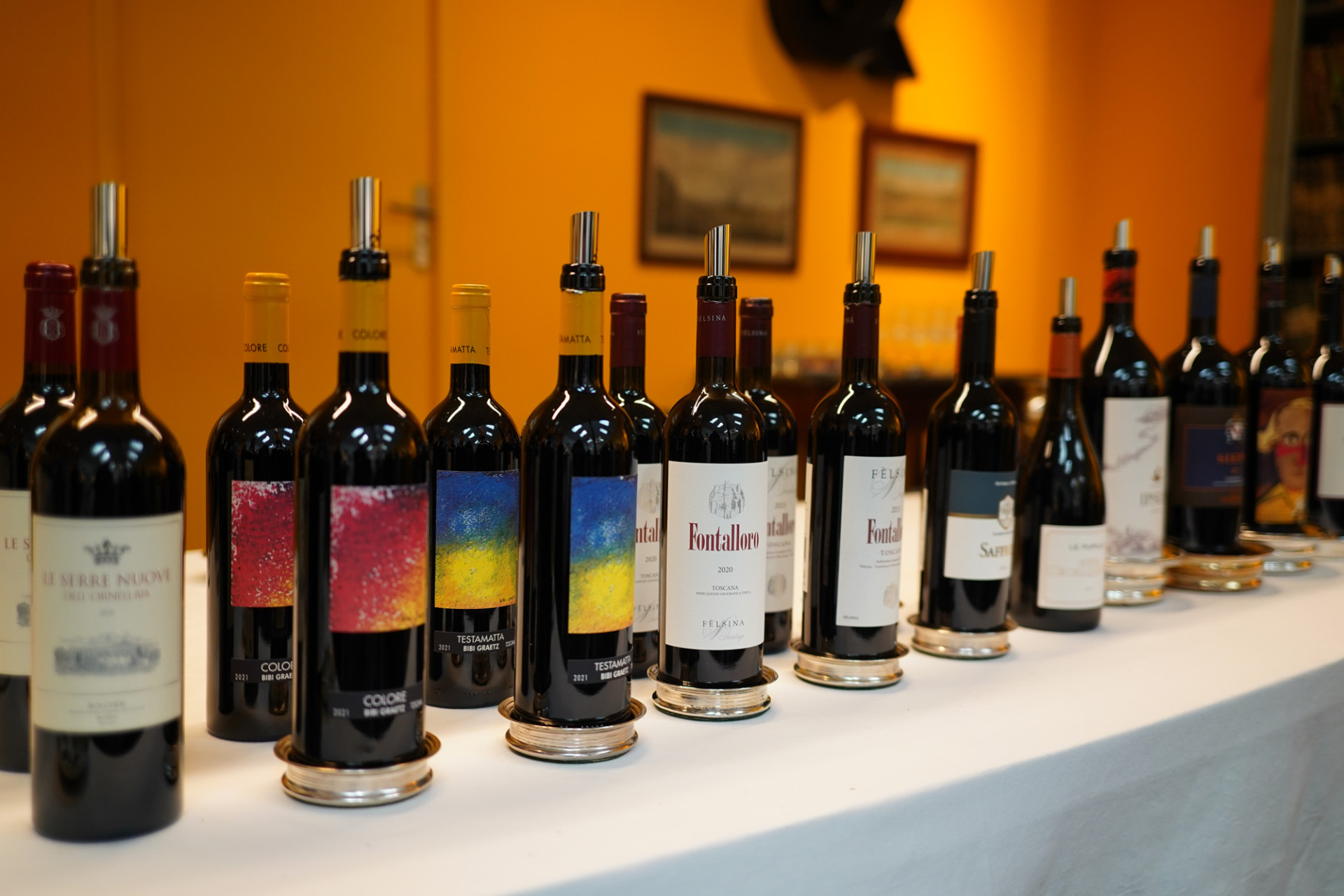 Selection of wines for tasting