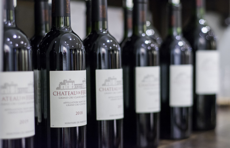Line up of wine ready for a tasting