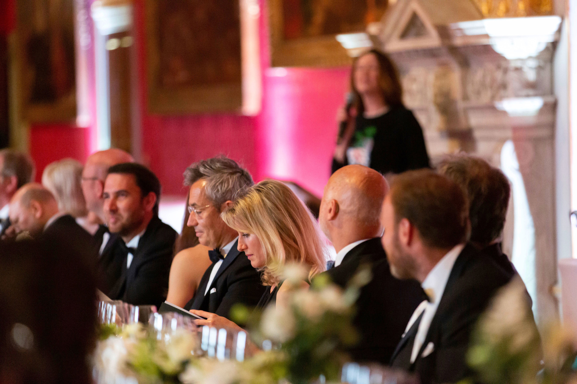 Guests at a wine tasting event